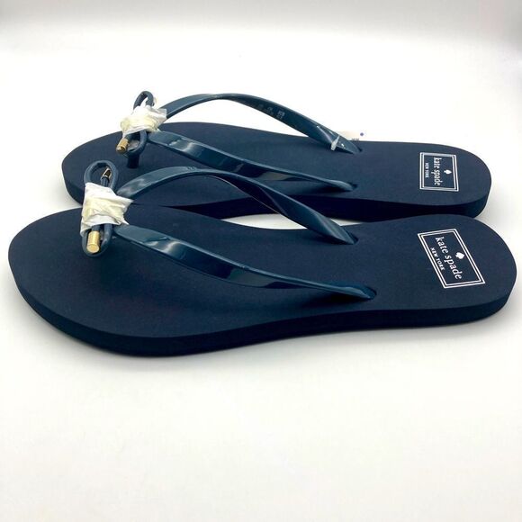 NWT Kate Spade New York Foxy Women’s Bow Sandals Navy 11B - Picture 3 of 9
